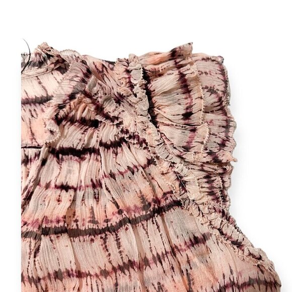 Ulla Johnson Clea Pink Tie Dye Stripe Silk Blouse , Size 2 - Picture 14 of 16
